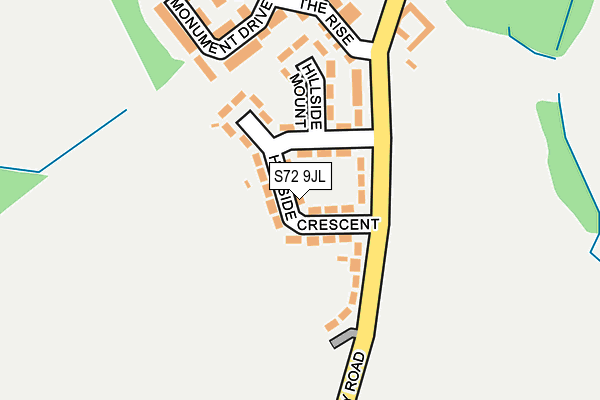 S72 9JL map - OS OpenMap – Local (Ordnance Survey)