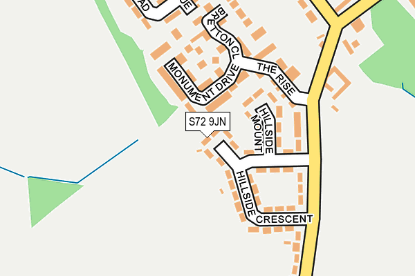 S72 9JN map - OS OpenMap – Local (Ordnance Survey)