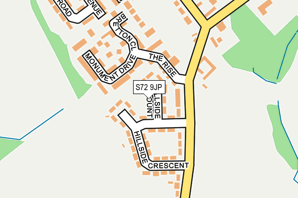 S72 9JP map - OS OpenMap – Local (Ordnance Survey)