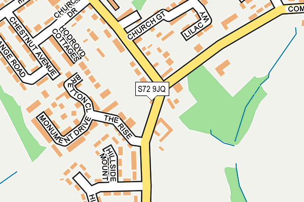 S72 9JQ map - OS OpenMap – Local (Ordnance Survey)