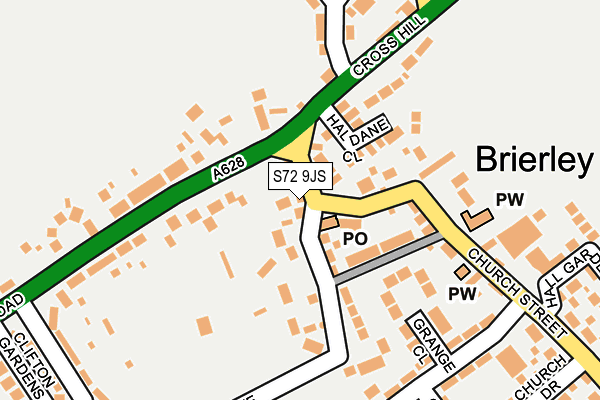 S72 9JS map - OS OpenMap – Local (Ordnance Survey)