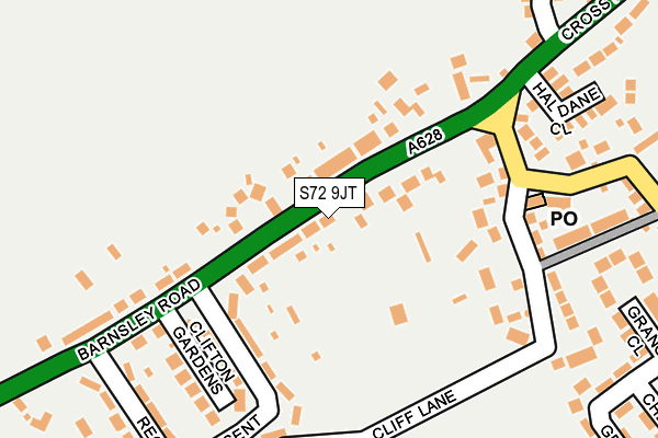 S72 9JT map - OS OpenMap – Local (Ordnance Survey)