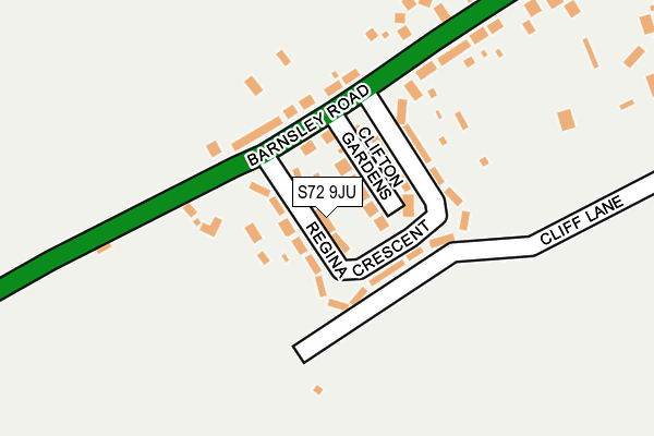 S72 9JU map - OS OpenMap – Local (Ordnance Survey)