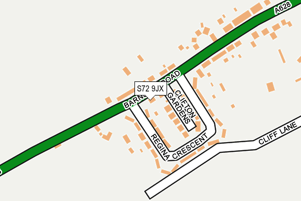 S72 9JX map - OS OpenMap – Local (Ordnance Survey)