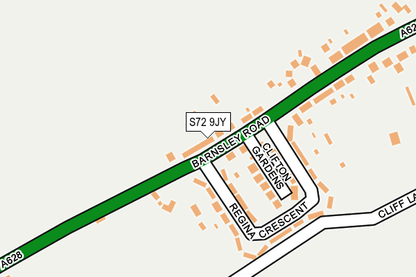S72 9JY map - OS OpenMap – Local (Ordnance Survey)