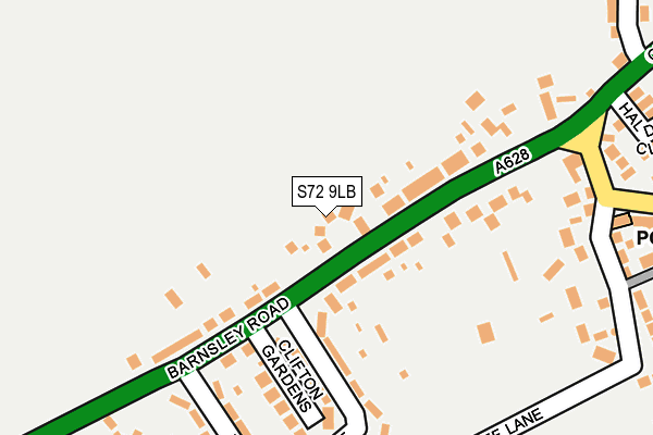 S72 9LB map - OS OpenMap – Local (Ordnance Survey)