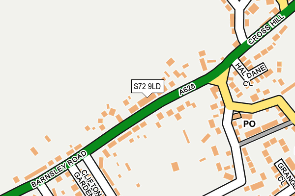 S72 9LD map - OS OpenMap – Local (Ordnance Survey)