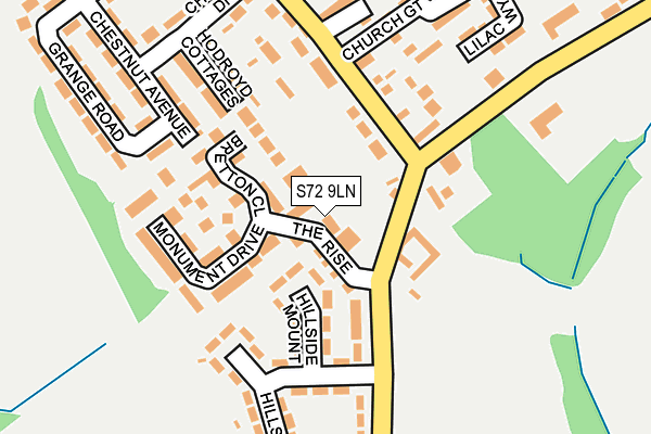 S72 9LN map - OS OpenMap – Local (Ordnance Survey)