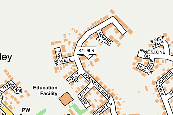 S72 9LR map - OS OpenMap – Local (Ordnance Survey)