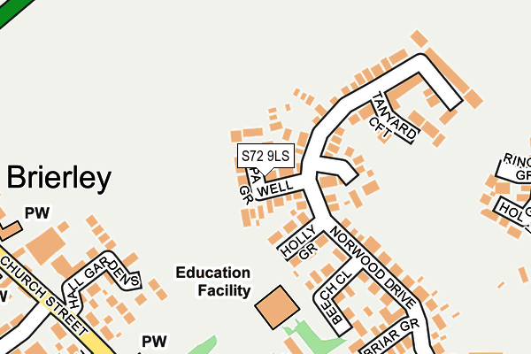 S72 9LS map - OS OpenMap – Local (Ordnance Survey)