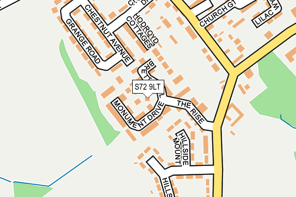 S72 9LT map - OS OpenMap – Local (Ordnance Survey)
