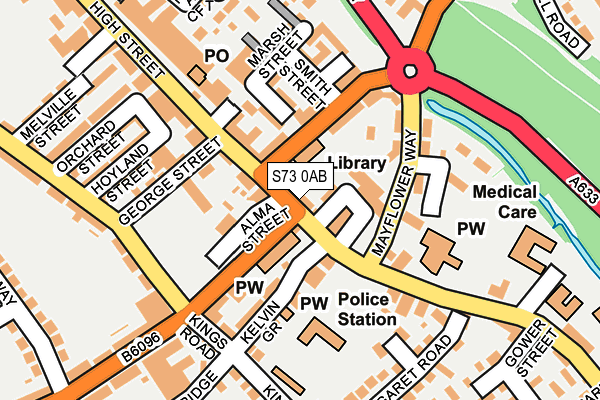 S73 0AB map - OS OpenMap – Local (Ordnance Survey)