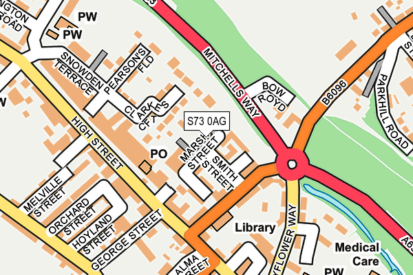 S73 0AG map - OS OpenMap – Local (Ordnance Survey)