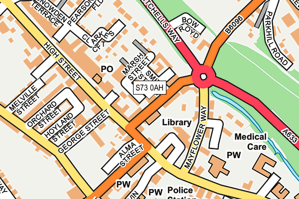 S73 0AH map - OS OpenMap – Local (Ordnance Survey)