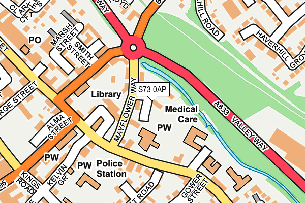 S73 0AP map - OS OpenMap – Local (Ordnance Survey)