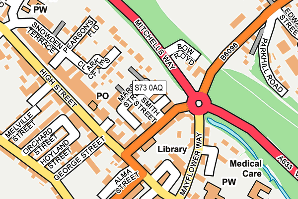 S73 0AQ map - OS OpenMap – Local (Ordnance Survey)