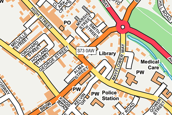 S73 0AW map - OS OpenMap – Local (Ordnance Survey)