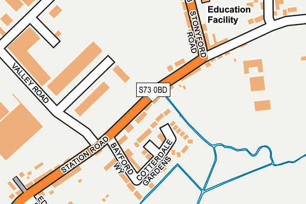 S73 0BD map - OS OpenMap – Local (Ordnance Survey)