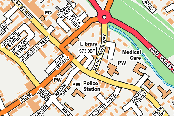 S73 0BF map - OS OpenMap – Local (Ordnance Survey)