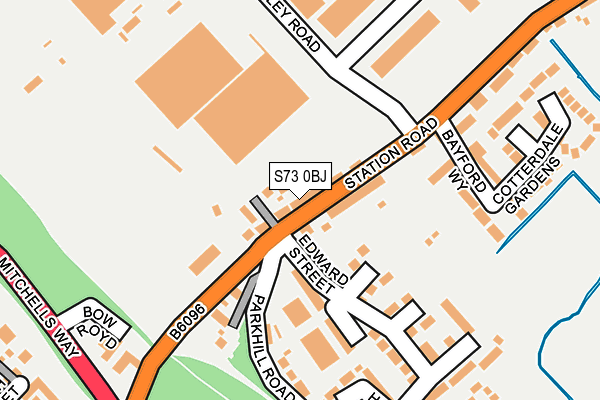 S73 0BJ map - OS OpenMap – Local (Ordnance Survey)