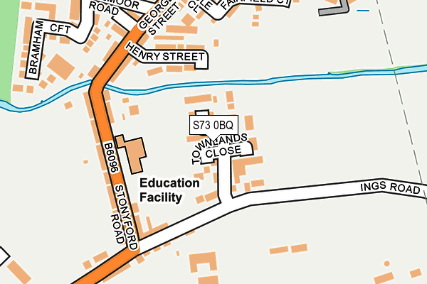 S73 0BQ map - OS OpenMap – Local (Ordnance Survey)