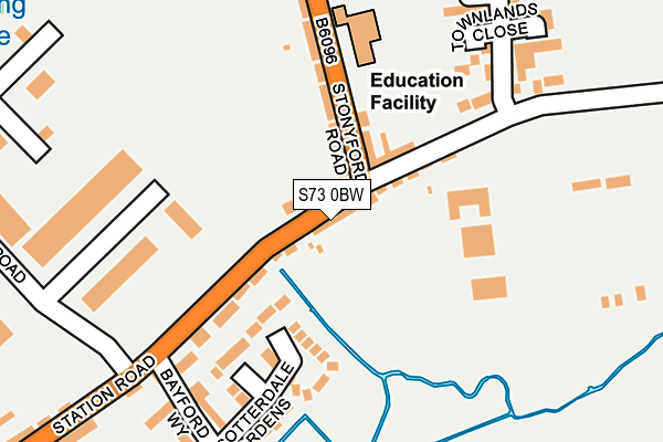 S73 0BW map - OS OpenMap – Local (Ordnance Survey)