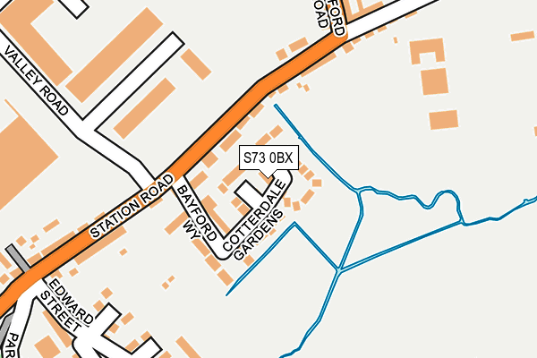 S73 0BX map - OS OpenMap – Local (Ordnance Survey)