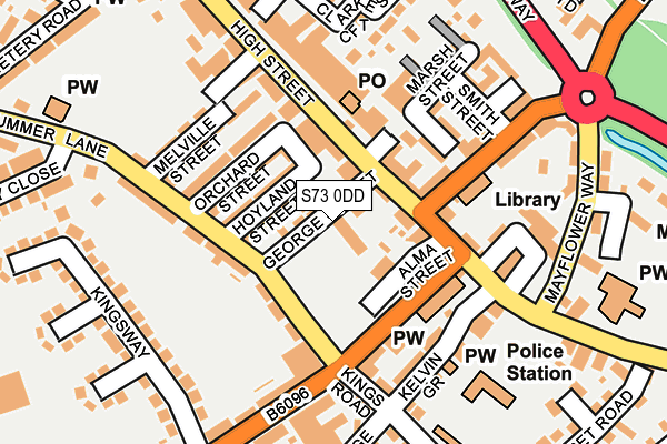 S73 0DD map - OS OpenMap – Local (Ordnance Survey)