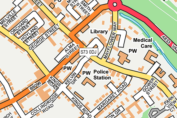 S73 0DJ map - OS OpenMap – Local (Ordnance Survey)