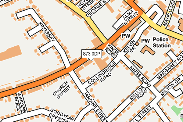 S73 0DP map - OS OpenMap – Local (Ordnance Survey)