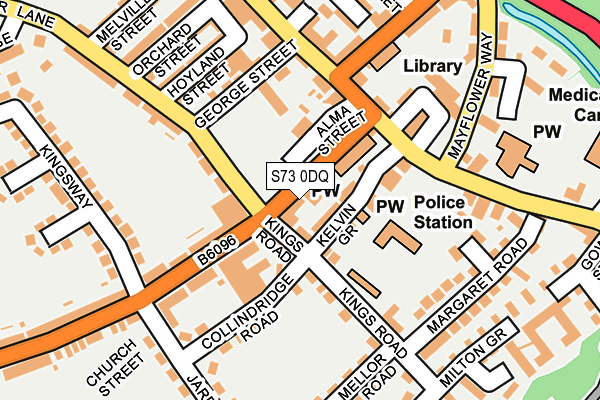 S73 0DQ map - OS OpenMap – Local (Ordnance Survey)