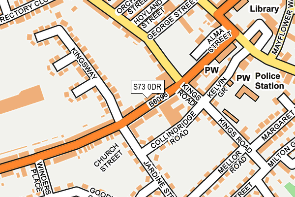 S73 0DR map - OS OpenMap – Local (Ordnance Survey)