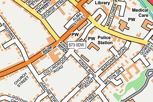 S73 0DW map - OS OpenMap – Local (Ordnance Survey)