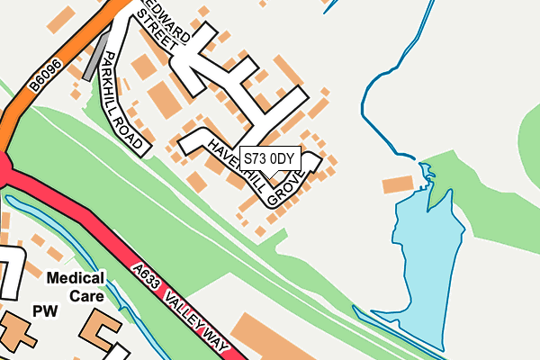 S73 0DY map - OS OpenMap – Local (Ordnance Survey)