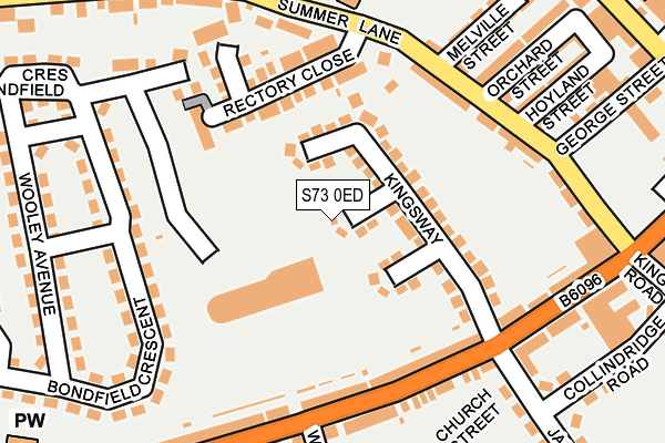 S73 0ED map - OS OpenMap – Local (Ordnance Survey)