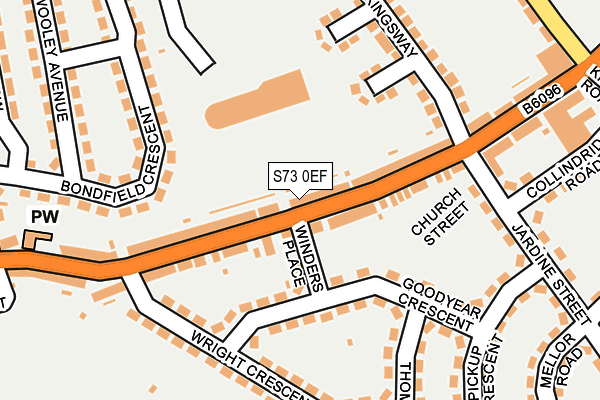 S73 0EF map - OS OpenMap – Local (Ordnance Survey)