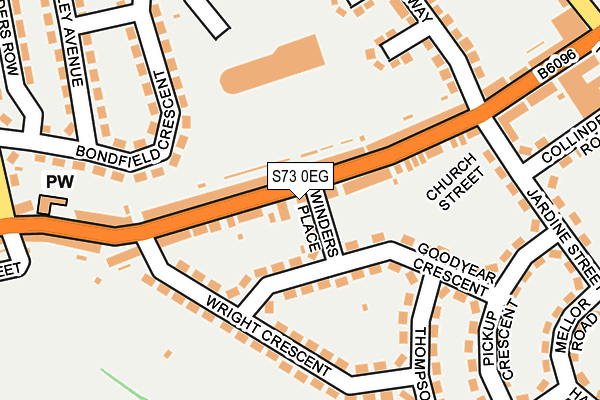 S73 0EG map - OS OpenMap – Local (Ordnance Survey)