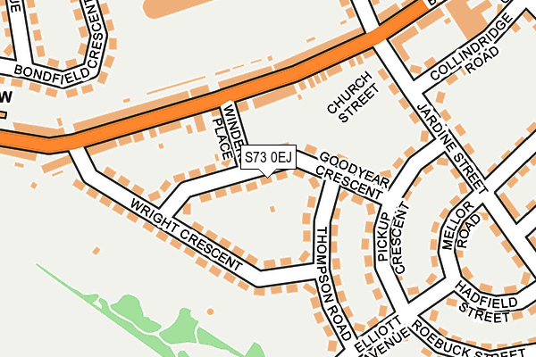 S73 0EJ map - OS OpenMap – Local (Ordnance Survey)