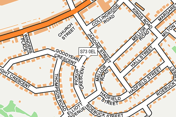 S73 0EL map - OS OpenMap – Local (Ordnance Survey)