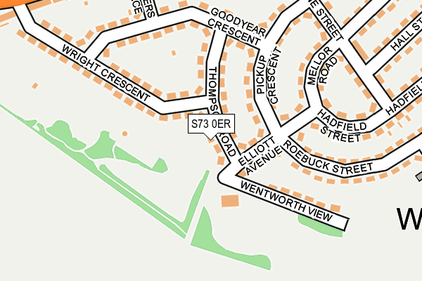 S73 0ER map - OS OpenMap – Local (Ordnance Survey)