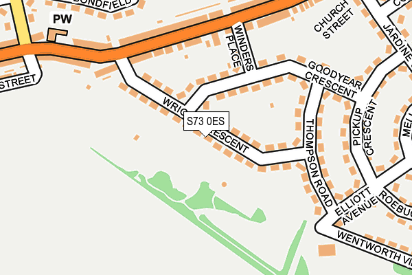 S73 0ES map - OS OpenMap – Local (Ordnance Survey)