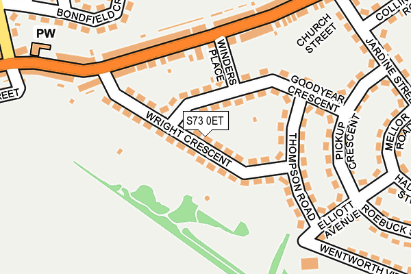 S73 0ET map - OS OpenMap – Local (Ordnance Survey)