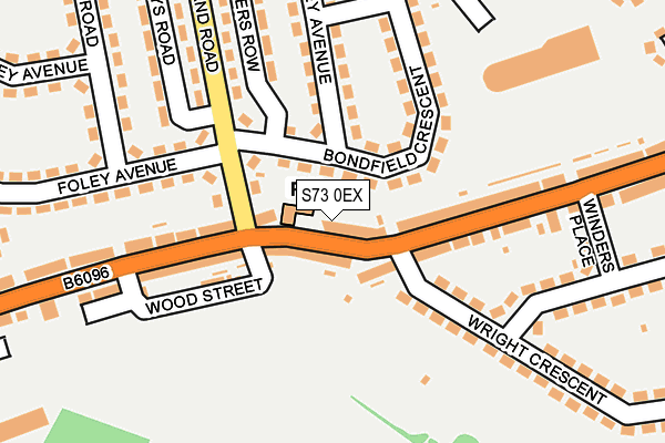 S73 0EX map - OS OpenMap – Local (Ordnance Survey)