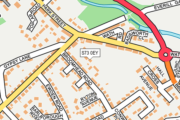 S73 0EY map - OS OpenMap – Local (Ordnance Survey)