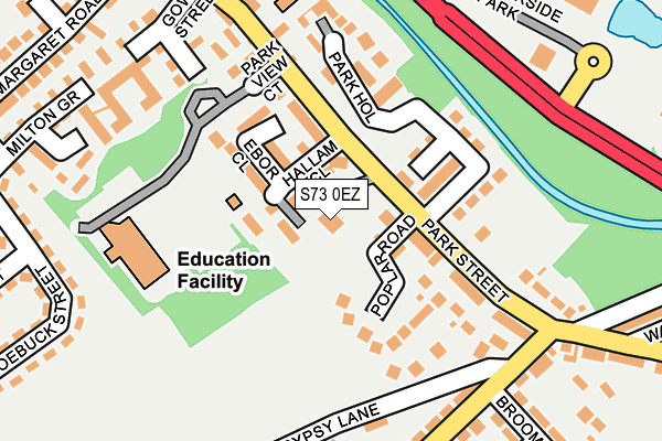 S73 0EZ map - OS OpenMap – Local (Ordnance Survey)