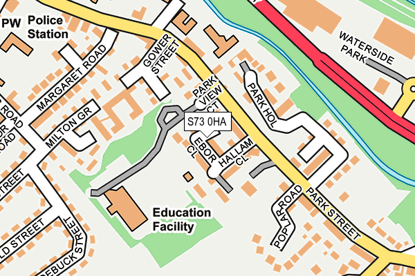 S73 0HA map - OS OpenMap – Local (Ordnance Survey)