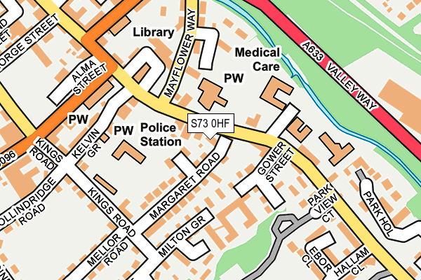 S73 0HF map - OS OpenMap – Local (Ordnance Survey)