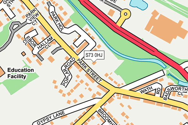 S73 0HJ map - OS OpenMap – Local (Ordnance Survey)