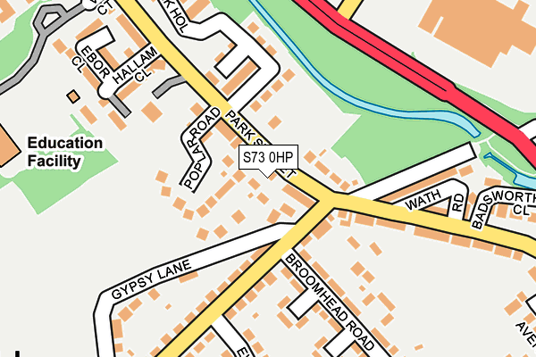S73 0HP map - OS OpenMap – Local (Ordnance Survey)