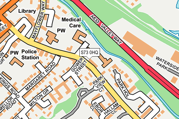 S73 0HQ map - OS OpenMap – Local (Ordnance Survey)